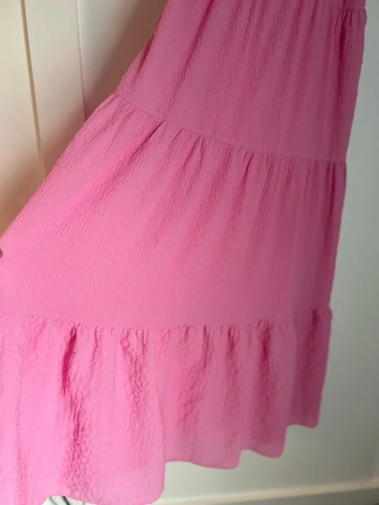 Lulu's Hot Pink Tiered Maxi Dress with Tie Straps - Picture 5 of 16